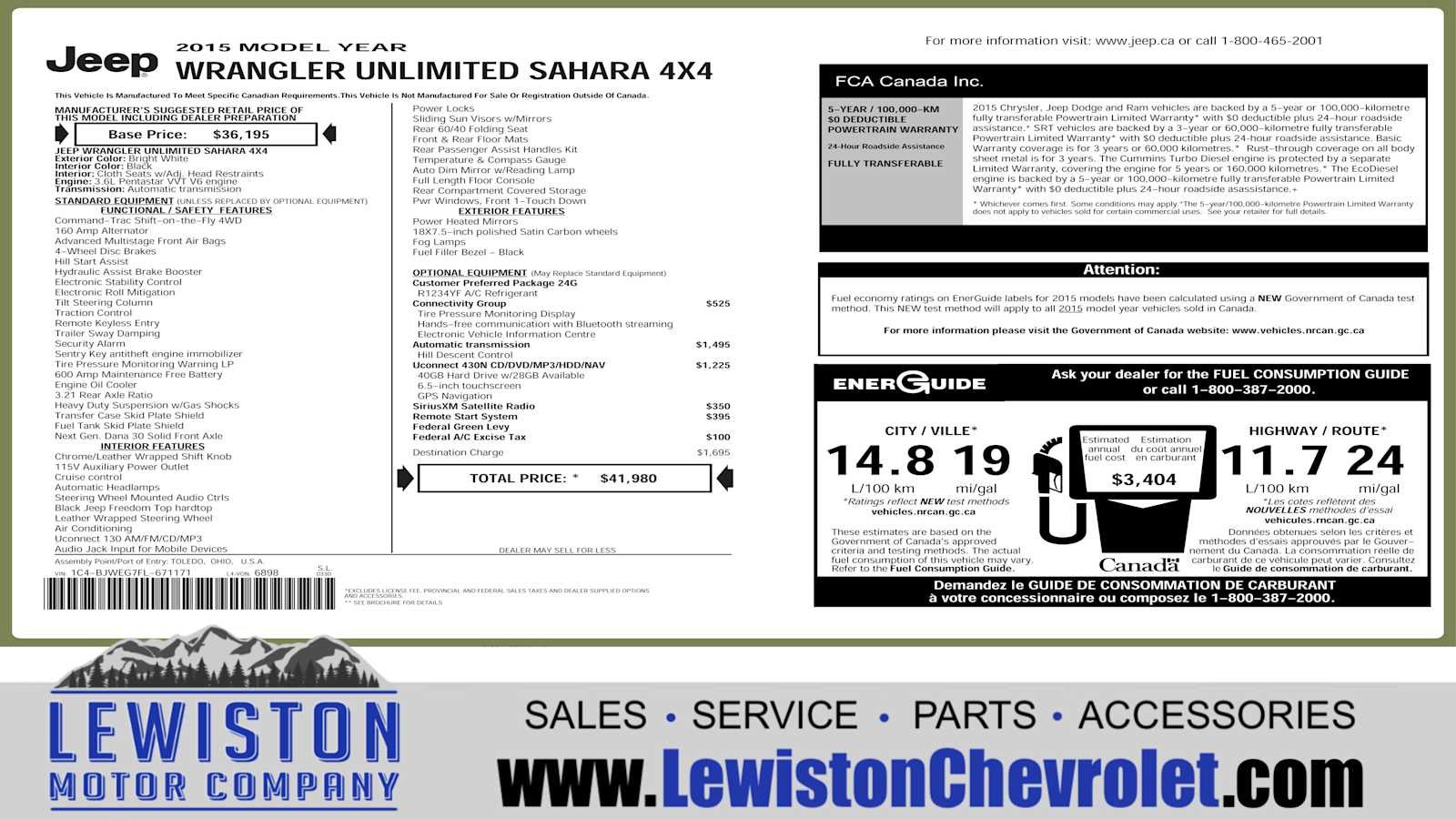 2015 Jeep Wrangler Unlimited Sahara