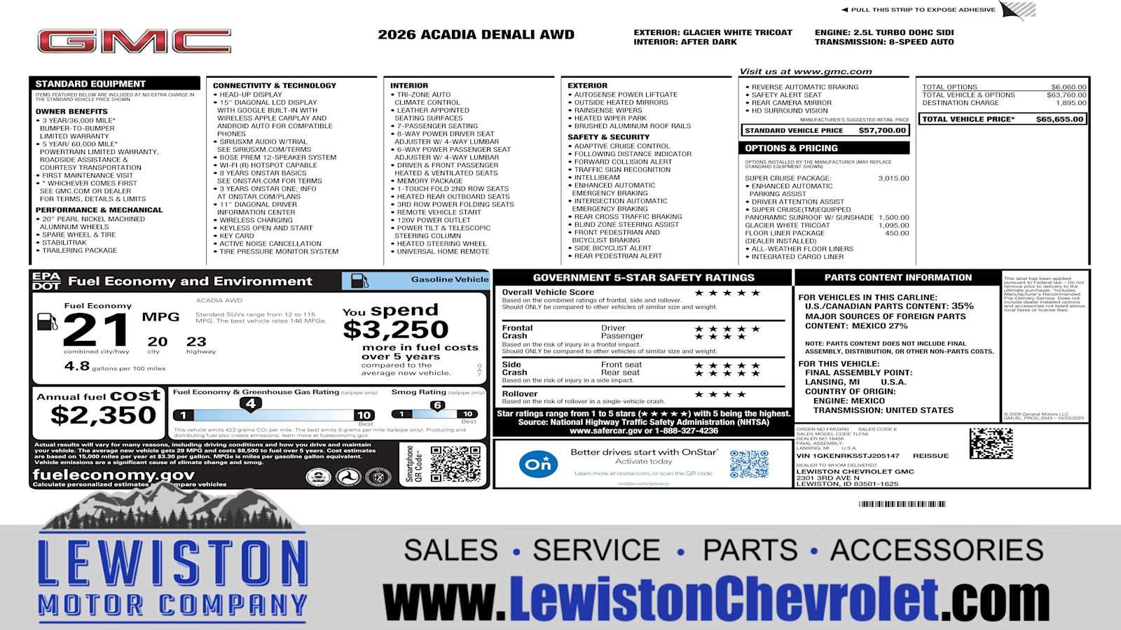 2026 GMC Acadia Denali