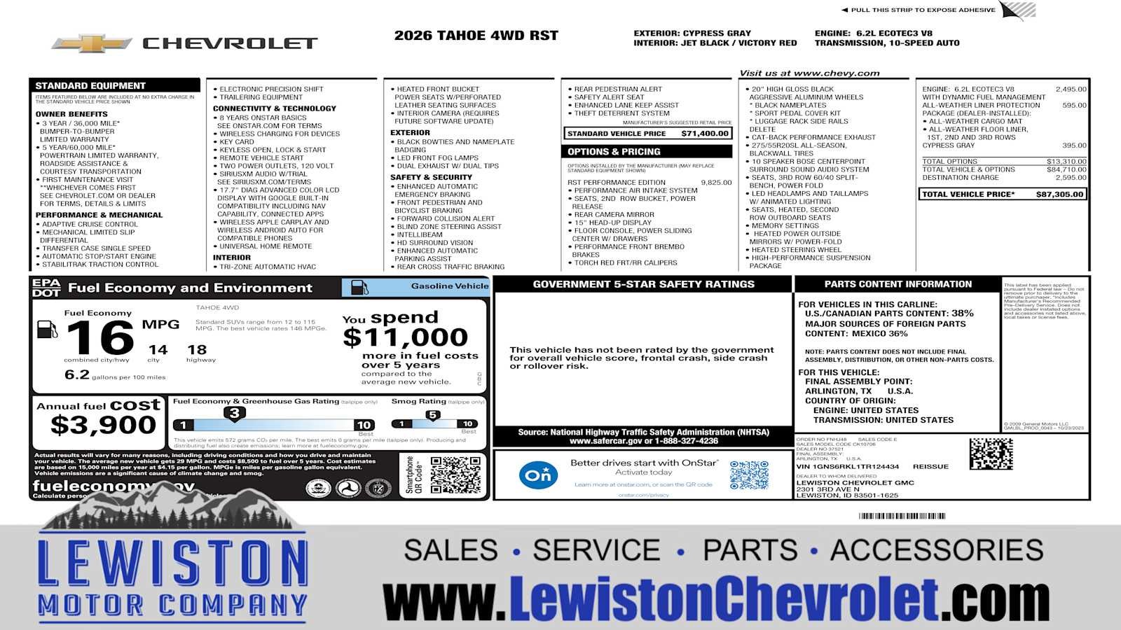 2026 Chevrolet Tahoe RST