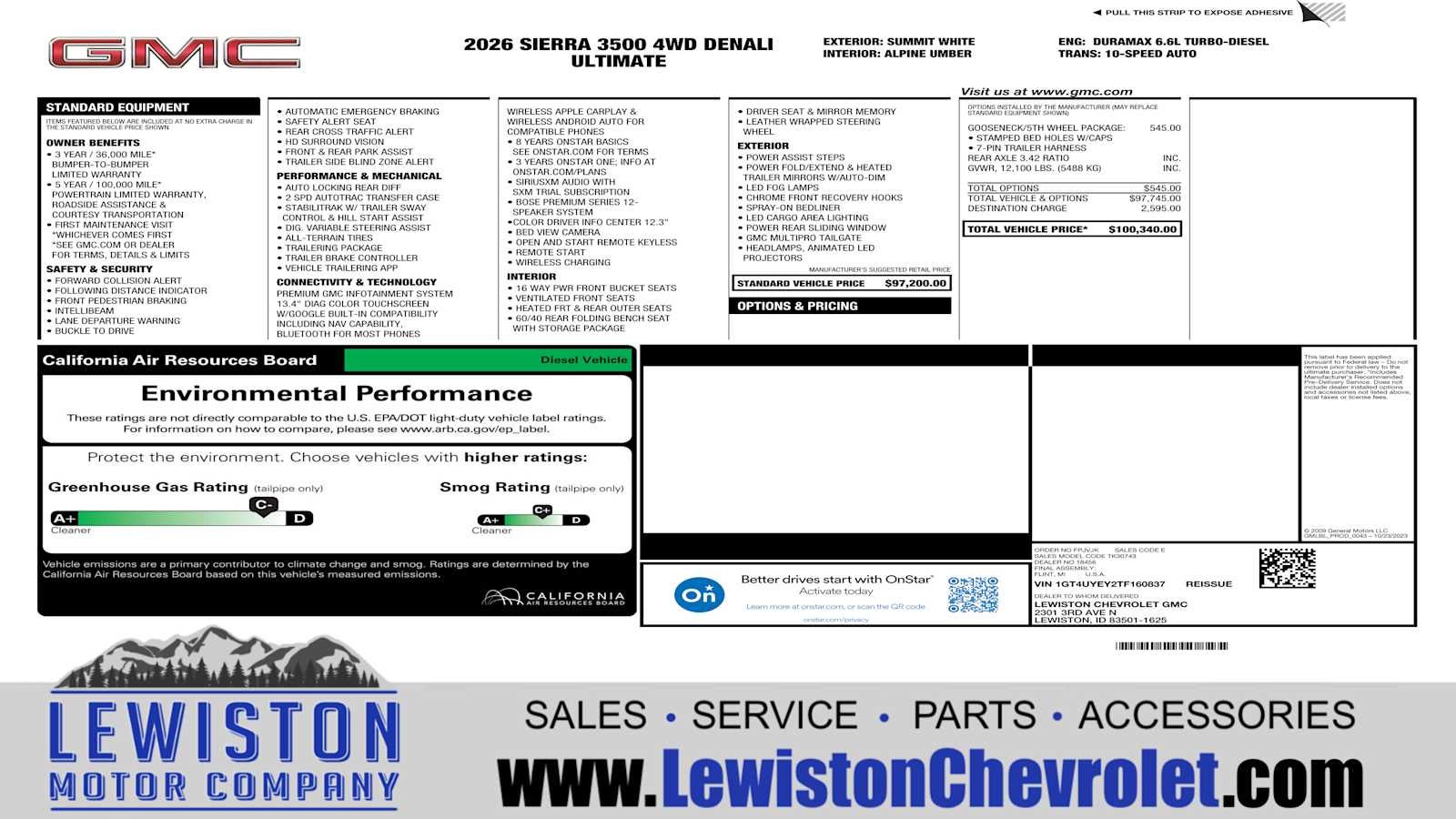 2026 GMC Sierra 3500 HD Denali Ultimate