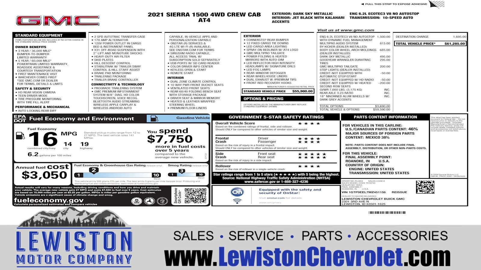 2021 GMC Sierra 1500 AT4