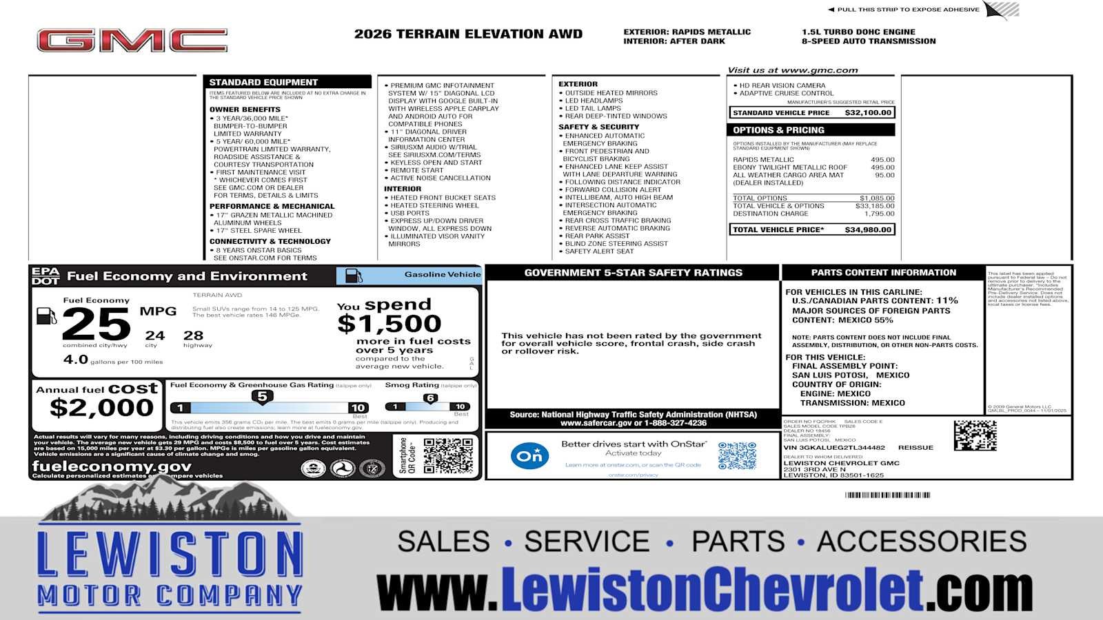 2026 GMC Terrain Elevation