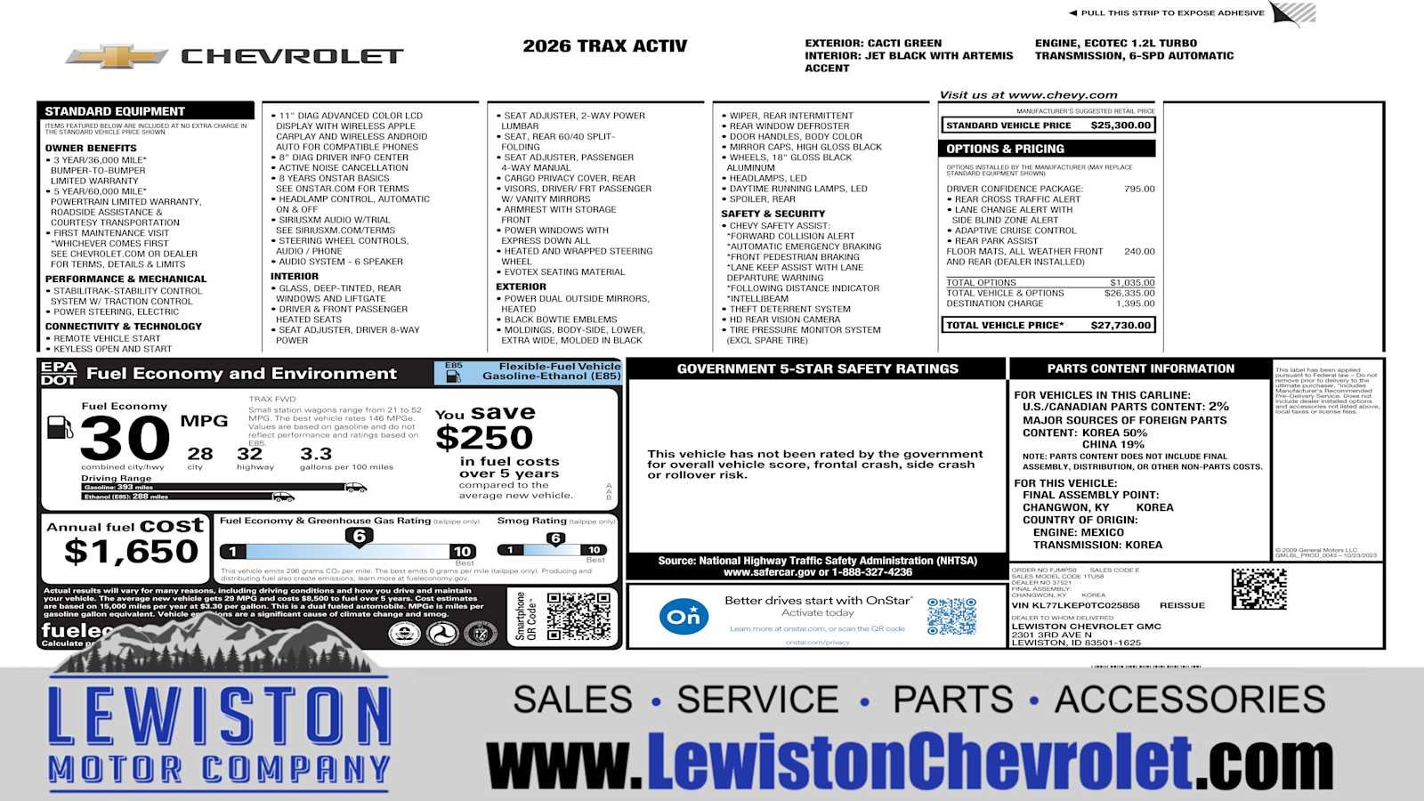 2026 Chevrolet Trax ACTIV