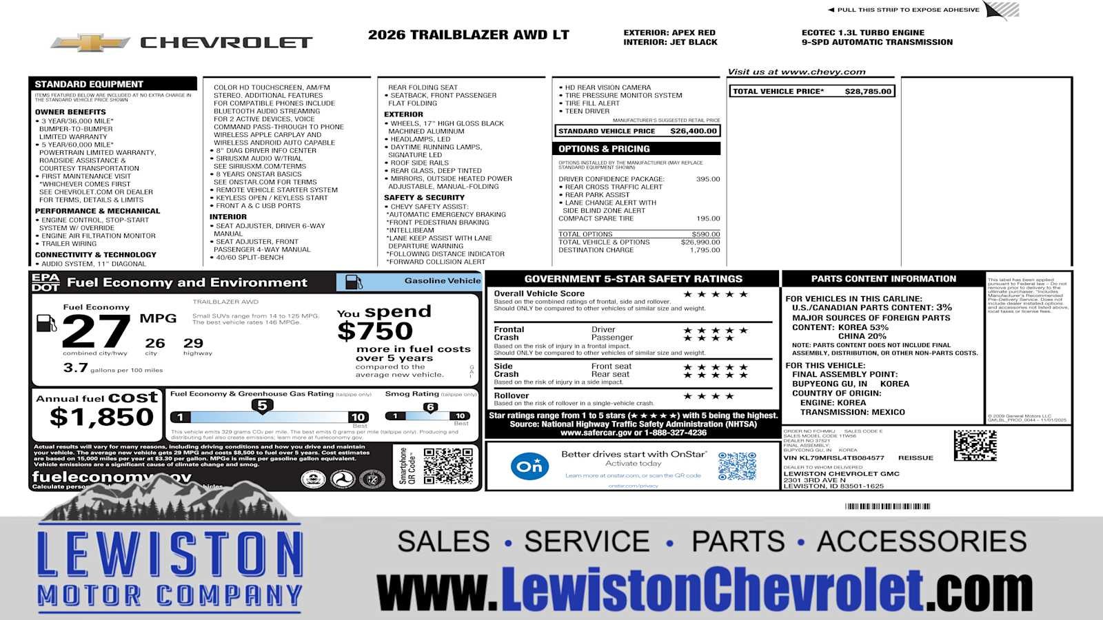 2026 Chevrolet Trailblazer LT